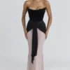 Clara Black & Blush Chiffon Maxi Dress – Limited Edition