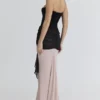 Clara Black & Blush Chiffon Maxi Dress – Limited Edition