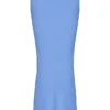 Clara Blue Satin Bias Cut Midi Skirt