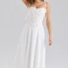 Clarabelle Rose Print Cotton Detachable Corset Midi Sundress