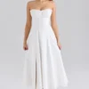 Clarabelle Rose Print Cotton Detachable Corset Midi Sundress