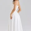 Clarabelle Rose Print Cotton Detachable Corset Midi Sundress
