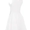 Claretta White Pleated Cotton Mini Dress