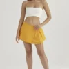 Clarice Tangerine Floaty Layered Mini Skirt