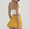 Clarice Tangerine Floaty Layered Mini Skirt