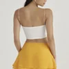 Clarice Tangerine Floaty Layered Mini Skirt