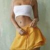 Clarice Tangerine Floaty Layered Mini Skirt