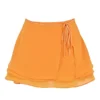 Clarice Tangerine Floaty Layered Mini Skirt