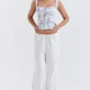Cleo Ivory Linen Mix Trousers