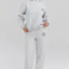 Muse Light Grey Marl Cotton Fleece-Back Hoodie