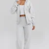 Coast Light Grey Marl Fleece Back Jogging Trousers