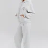 Mirage Light Grey Marl Cotton Fleece-Back Zip Through Hoodie