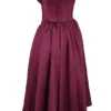 Coco Burgundy Satin Tulle Midi Dress