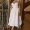 Coco Vintage Ivory Satin Midi Dress
