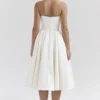 Coco Vintage Ivory Satin Midi Dress