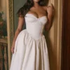 Coco Vintage Ivory Satin Midi Dress