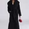 Cocoon Black Wool Shawl Collar Coat
