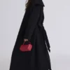 Cocoon Black Wool Shawl Collar Coat