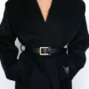 Cocoon Black Wool Shawl Collar Coat
