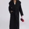 Cocoon Black Wool Shawl Collar Coat