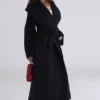 Cocoon Black Wool Shawl Collar Coat