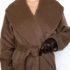 Cocoon Brown Wool Shawl Collar Coat