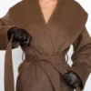 Cocoon Brown Wool Shawl Collar Coat