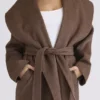 Cocoon Brown Wool Shawl Collar Coat