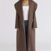 Cocoon Brown Wool Shawl Collar Coat