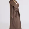 Cocoon Brown Wool Shawl Collar Coat