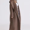 Cocoon Brown Wool Shawl Collar Coat