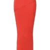 Colette Scarlet Satin Low Waist Midi Skirt