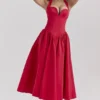 Coquette Scarlet Halter Midi Dress