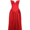 Coquette Scarlet Halter Midi Dress