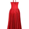Coquette Scarlet Halter Midi Dress