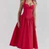 Coquette Scarlet Halter Midi Dress