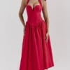 Coquette Scarlet Halter Midi Dress