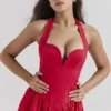 Coquette Scarlet Halter Midi Dress