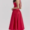 Coquette Scarlet Halter Midi Dress