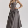 Coquette Smoke Halter Midi Dress