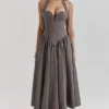 Coquette Smoke Halter Midi Dress