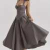 Coquette Smoke Halter Midi Dress