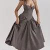 Coquette Smoke Halter Midi Dress
