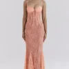 Cordelia Sorbet Lace Godet Maxi Dress
