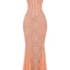 Cordelia Sorbet Lace Godet Maxi Dress
