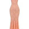 Cordelia Sorbet Lace Godet Maxi Dress