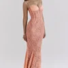 Cordelia Sorbet Lace Godet Maxi Dress