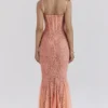 Cordelia Sorbet Lace Godet Maxi Dress