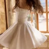 Cosette White Broderie Anglais + Cotton Halter Neck Mini Dress
