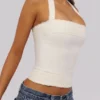 Cosette White Halter Neck Cotton Top